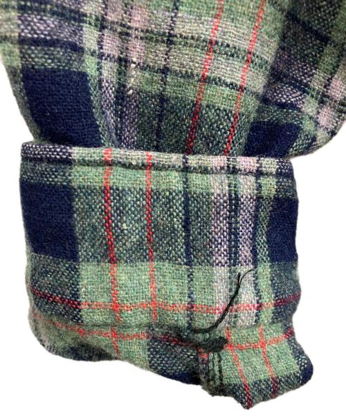 golden Line（ゴールデンライン）Golden Line (ゴールデンライン) 70s ウールチェックシャツ グリーン サイズ:Lの古着・服飾アイテム