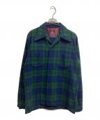 DONEGAL ESTATEドネガル エステート）の古着「ウールチェックシャツ」｜ネイビー×グリーン
