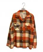 the men's shop aldensザ メンズ ショップ）の古着「ウールチェックシャツ」｜オレンジ