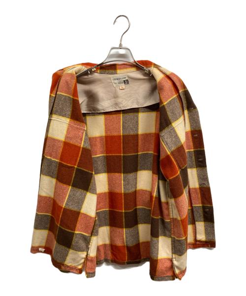 the men's shop aldens（ザ メンズ ショップ）the men's shop aldens (ザ メンズ ショップ) ウールチェックシャツ オレンジ サイズ:Lの古着・服飾アイテム