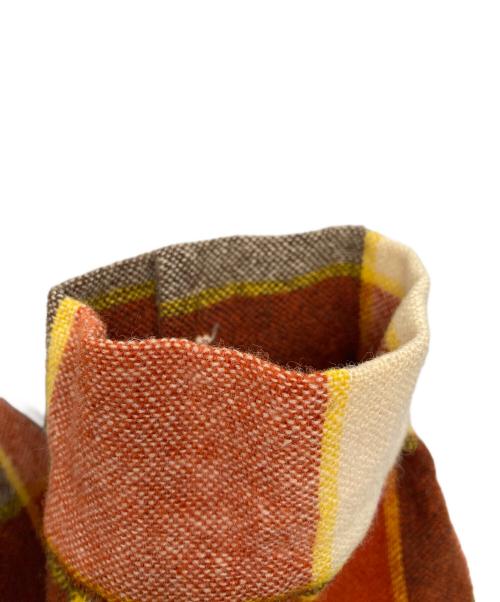 the men's shop aldens（ザ メンズ ショップ）the men's shop aldens (ザ メンズ ショップ) ウールチェックシャツ オレンジ サイズ:Lの古着・服飾アイテム
