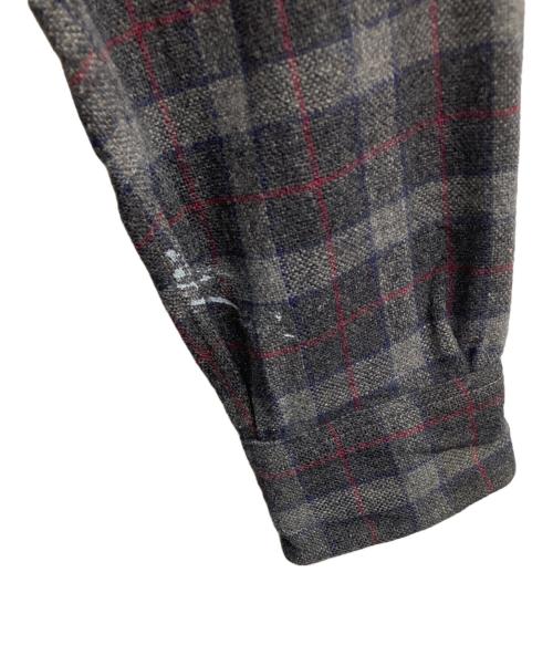 Royalton（ロイヤルトン）Royalton (ロイヤルトン) 60s ウールチェックシャツ グレー サイズ:Sの古着・服飾アイテム