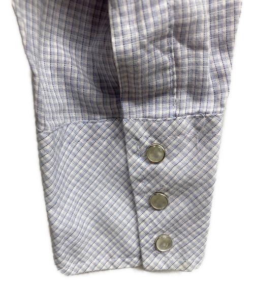 PRIOR（プリオール）PRIOR (プリオール) 70s チェックウエスタンシャツ ブルー サイズ:34の古着・服飾アイテム