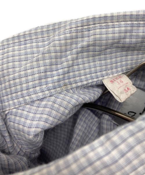 PRIOR（プリオール）PRIOR (プリオール) 70s チェックウエスタンシャツ ブルー サイズ:34の古着・服飾アイテム