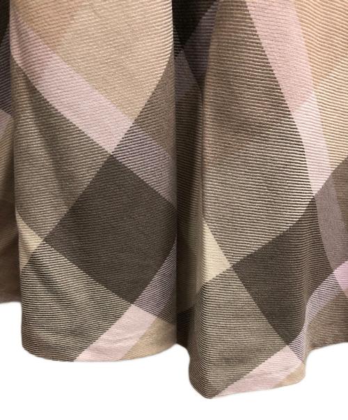 BLUE LABEL CRESTBRIDGE（ブルーレーベルクレストブリッジ）BLUE LABEL CRESTBRIDGE (ブルーレーベルクレストブリッジ) チェックニットワンピース ブラウン サイズ:38の古着・服飾アイテム