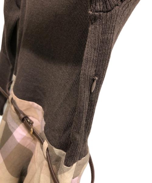 BLUE LABEL CRESTBRIDGE（ブルーレーベルクレストブリッジ）BLUE LABEL CRESTBRIDGE (ブルーレーベルクレストブリッジ) チェックニットワンピース ブラウン サイズ:38の古着・服飾アイテム