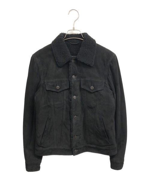 EMMETI（エンメティ）EMMETI (エンメティ) 裏ボア スエードレザージャケット ブラック サイズ:44の古着・服飾アイテム