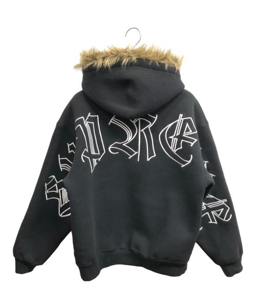 SUPREME（シュプリーム）Supreme (シュプリーム) Faux Fur Zip Up Hooded Sweatshirt ブラック サイズ:Mの古着・服飾アイテム