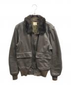 U'S NAVYユーエスネイビー）の古着「80's G-1 USN Leather Flight Jacket」｜ブラウン