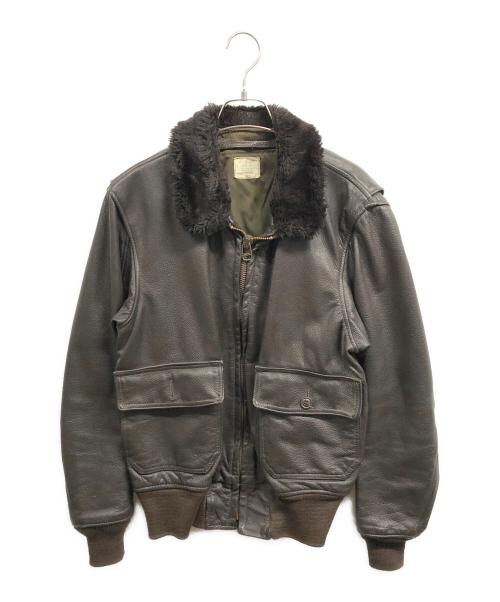 U'S NAVY（ユーエスネイビー）U'S NAVY (ユーエスネイビー) 80's G-1 USN Leather Flight Jacket ブラウン サイズ:40の古着・服飾アイテム