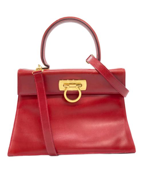 Salvatore Ferragamo（サルヴァトーレ フェラガモ）Salvatore Ferragamo (サルヴァトーレ フェラガモ) 2WAYバッグ レッドの古着・服飾アイテム