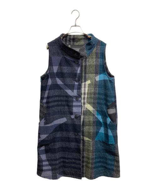 慈雨（ジウ）慈雨 (ジウ) ロングベスト ネイビー サイズ:40の古着・服飾アイテム