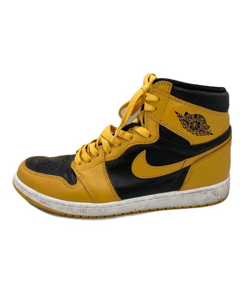 NIKE（ナイキ）NIKE (ナイキ) AIR JORDAN 1 RETRO HIGH OG ハイカットスニーカー ブラック×イエロー サイズ:27.5の古着・服飾アイテム