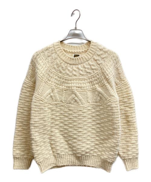 BATONER（バトナ―）BATONER (バトナ―) SPREAD ARAN CREW NECK ホワイト サイズ:1の古着・服飾アイテム