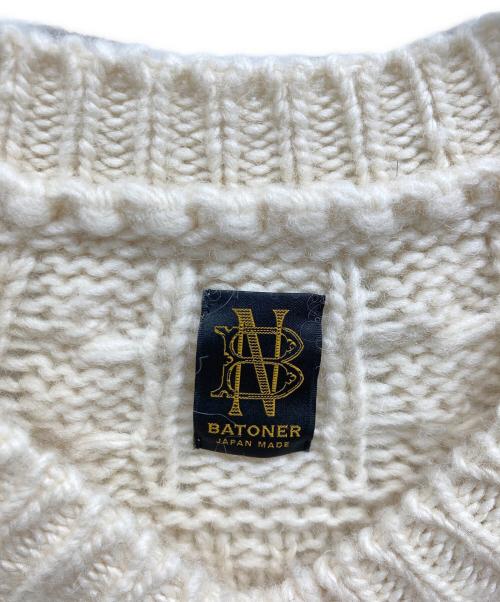 BATONER（バトナ―）BATONER (バトナ―) SPREAD ARAN CREW NECK ホワイト サイズ:1の古着・服飾アイテム