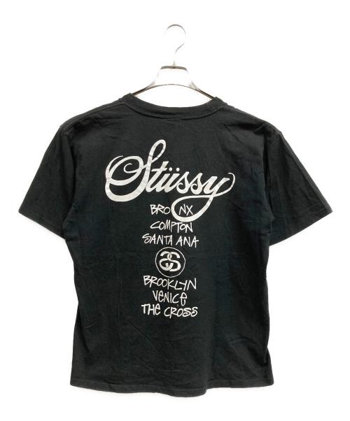 stussy（ステューシー）stussy (ステューシー) 00s ワールドツアー プリントTシャツ ブラック サイズ:Lの古着・服飾アイテム