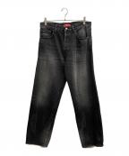 SUPREMEシュプリーム）の古着「Distressed Loose Fit Selvedge Jeans」｜ブラック