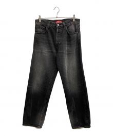 SUPREME（シュプリーム）の古着「Distressed Loose Fit Selvedge Jeans」｜ブラック