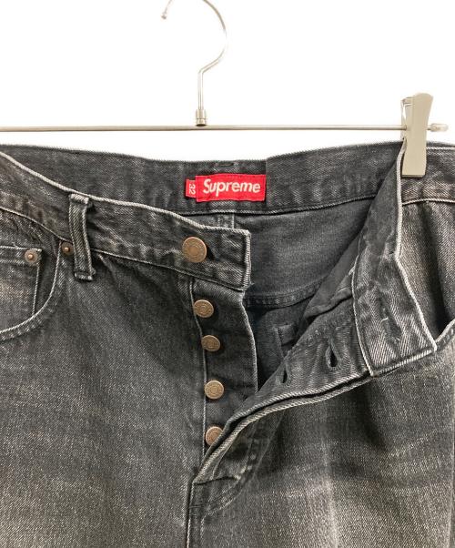 SUPREME（シュプリーム）Supreme (シュプリーム) Distressed Loose Fit Selvedge Jeans ブラック サイズ:W32の古着・服飾アイテム