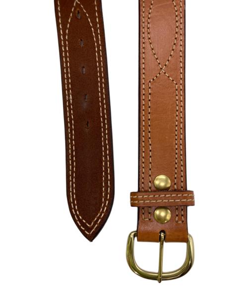 BIANCHI（ビアンキ）BIANCHI (ビアンキ) Stitched Beltレザーベルト ブラウンの古着・服飾アイテム