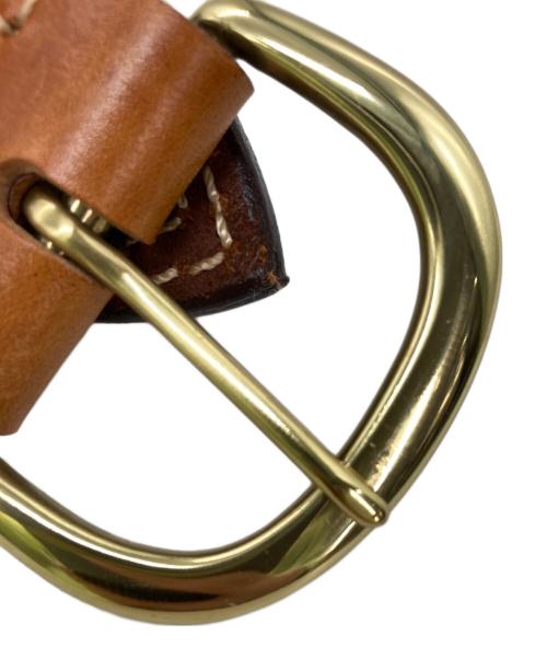 BIANCHI（ビアンキ）BIANCHI (ビアンキ) Stitched Beltレザーベルト ブラウンの古着・服飾アイテム