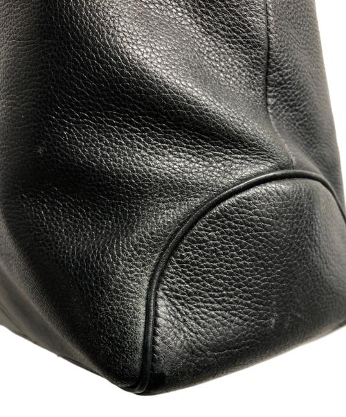 BARNEYS NEWYORK（バーニーズ・ニューヨーク）BARNEYS NEWYORK (バーニーズ・ニューヨーク) レザートートバッグ ブラックの古着・服飾アイテム