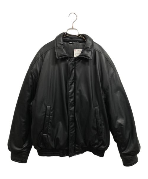 ZARA（ザラ）ZARA (ザラ) フェイクレザー 中綿ジャケット ブラック サイズ:XLの古着・服飾アイテム
