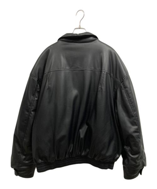 ZARA（ザラ）ZARA (ザラ) フェイクレザー 中綿ジャケット ブラック サイズ:XLの古着・服飾アイテム