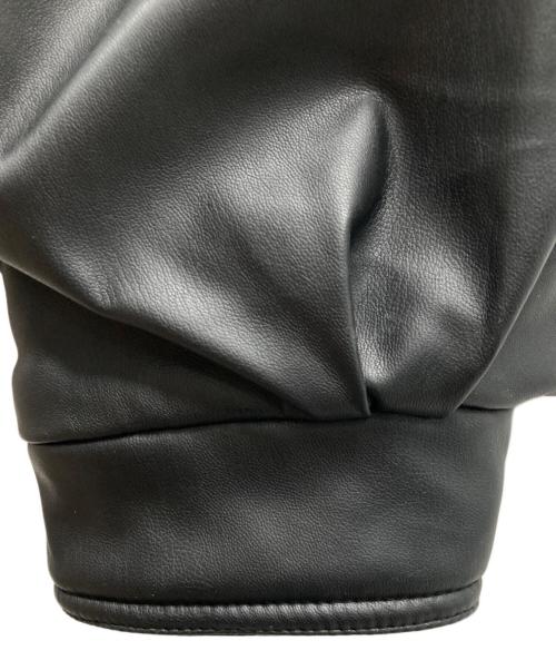 ZARA（ザラ）ZARA (ザラ) フェイクレザー 中綿ジャケット ブラック サイズ:XLの古着・服飾アイテム