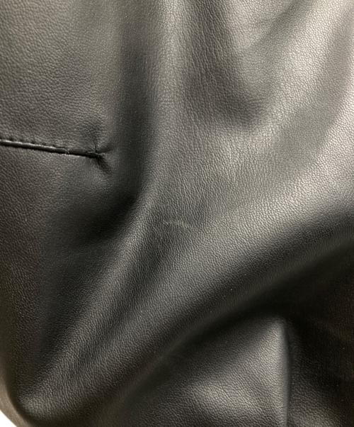 ZARA（ザラ）ZARA (ザラ) フェイクレザー 中綿ジャケット ブラック サイズ:XLの古着・服飾アイテム