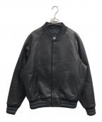 UNDEFEATED×Badfriendアンディフィーテッド×バッドフレンド）の古着「LEATHER VARSITY JACKET」｜ブラック