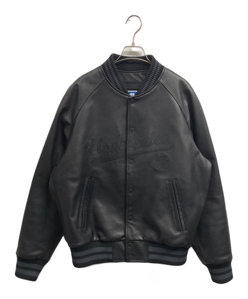 UNDEFEATED（アンディフィーテッド）UNDEFEATED (アンディフィーテッド) LEATHER VARSITY JACKET ブラック サイズ:Lの古着・服飾アイテム