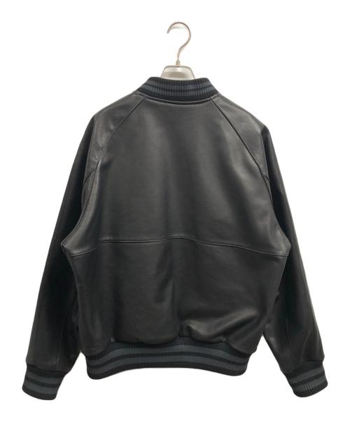 UNDEFEATED（アンディフィーテッド）UNDEFEATED (アンディフィーテッド) LEATHER VARSITY JACKET ブラック サイズ:Lの古着・服飾アイテム