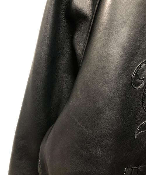 UNDEFEATED（アンディフィーテッド）UNDEFEATED (アンディフィーテッド) LEATHER VARSITY JACKET ブラック サイズ:Lの古着・服飾アイテム