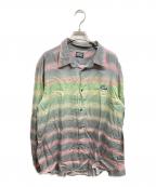 DIESELディーゼル）の古着「マルチストライプオープンカラーシャツ」｜グレー