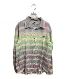 DIESEL（ディーゼル）の古着「マルチストライプオープンカラーシャツ」｜グレー