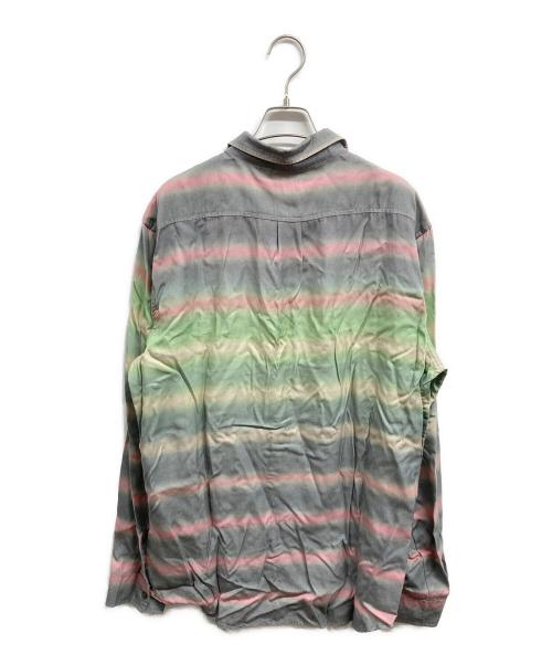 DIESEL（ディーゼル）DIESEL (ディーゼル) マルチストライプオープンカラーシャツ グレー サイズ:XLの古着・服飾アイテム