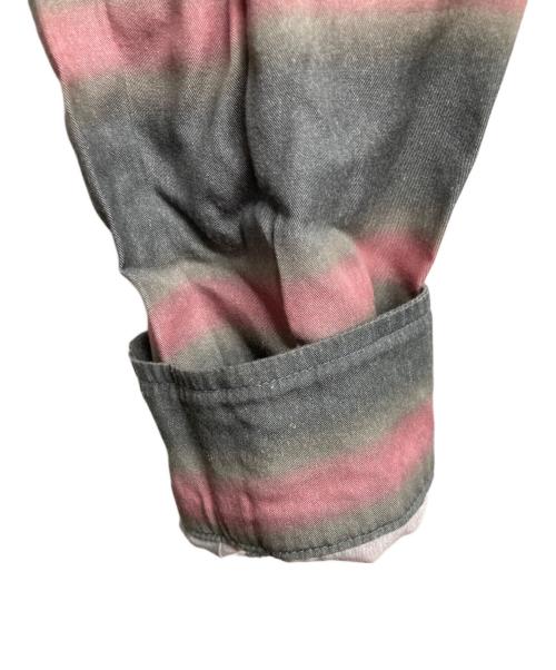 DIESEL（ディーゼル）DIESEL (ディーゼル) マルチストライプオープンカラーシャツ グレー サイズ:XLの古着・服飾アイテム