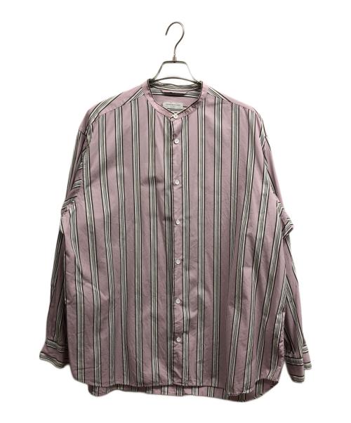 TOMORROW LAND（トゥモローランド）TOMORROW LAND (トゥモローランド) コットンブロード バンドカラーシャツ ピンク サイズ:Mの古着・服飾アイテム