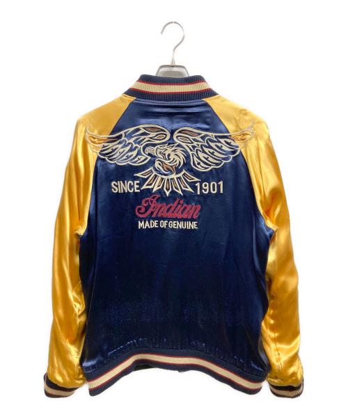 INDIAN MOTORCYCLE（インディアンモーターサイクル）INDIAN MOTORCYCLE (インディアンモーターサイクル) リバーシブルスカジャン ブラック サイズ:Lの古着・服飾アイテム