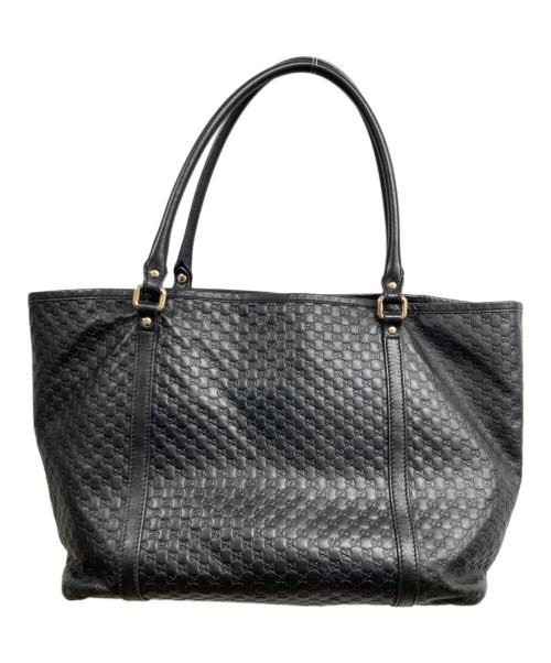 GUCCI（グッチ）GUCCI (グッチ) マイクログッチシマ トートバッグ ブラックの古着・服飾アイテム