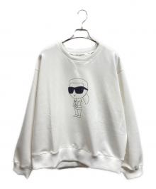 Karl Lagerfeld（カール ラガーフェルド）の古着「クルーネックスウェット」｜ホワイト