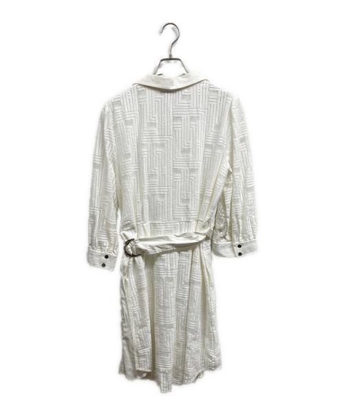 Karl Lagerfeld（カール ラガーフェルド）KARL LAGERFELD (カール ラガーフェルド) シャツワンピース ホワイト サイズ:16の古着・服飾アイテム