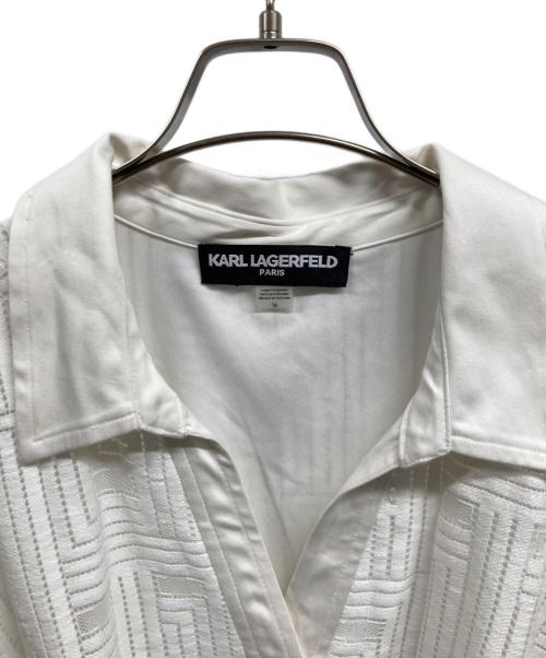 Karl Lagerfeld（カール ラガーフェルド）KARL LAGERFELD (カール ラガーフェルド) シャツワンピース ホワイト サイズ:16の古着・服飾アイテム