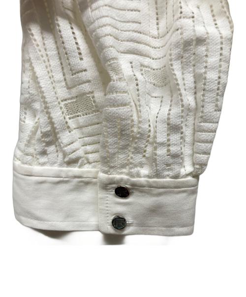 Karl Lagerfeld（カール ラガーフェルド）KARL LAGERFELD (カール ラガーフェルド) シャツワンピース ホワイト サイズ:16の古着・服飾アイテム