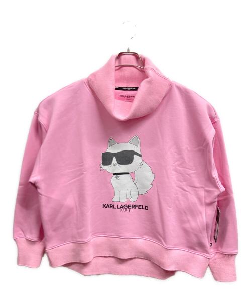 Karl Lagerfeld（カール ラガーフェルド）KARL LAGERFELD (カール ラガーフェルド) タートルネックスウェット ピンク サイズ:L 未使用品の古着・服飾アイテム