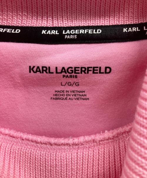 Karl Lagerfeld（カール ラガーフェルド）KARL LAGERFELD (カール ラガーフェルド) タートルネックスウェット ピンク サイズ:L 未使用品の古着・服飾アイテム