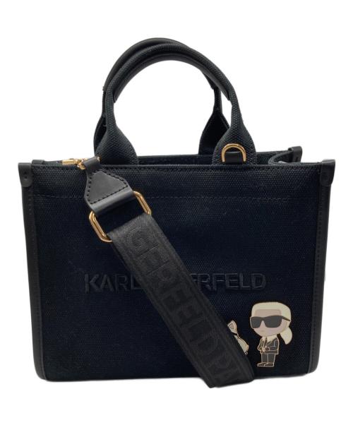 Karl Lagerfeld（カール ラガーフェルド）KARL LAGERFELD (カール ラガーフェルド) 2WAYバッグ ブラックの古着・服飾アイテム
