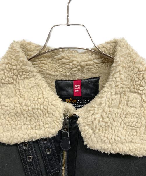 ALPHA（アルファ）ALPHA (アルファ) フェイクムートンジャケット ブラック サイズ:Lの古着・服飾アイテム