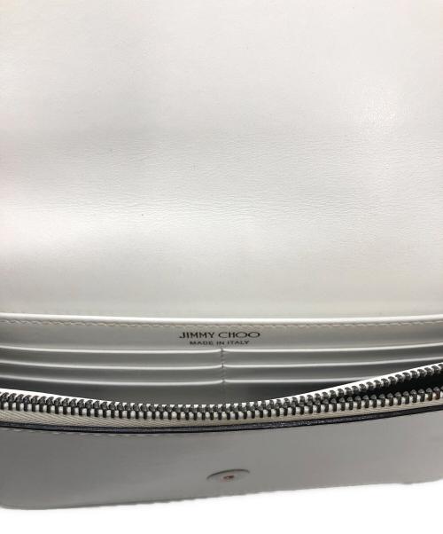 JIMMY CHOO（ジミーチュウ）JIMMY CHOO (ジミーチュウ) フラットスタースタッズ付 チェーンミニバッグ ホワイトの古着・服飾アイテム